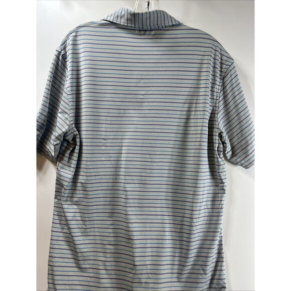 Peter‎ Millar Summer Comfort Polo Shirt Mens Small Grey Blue purple Striped - Picture 4 of 4
